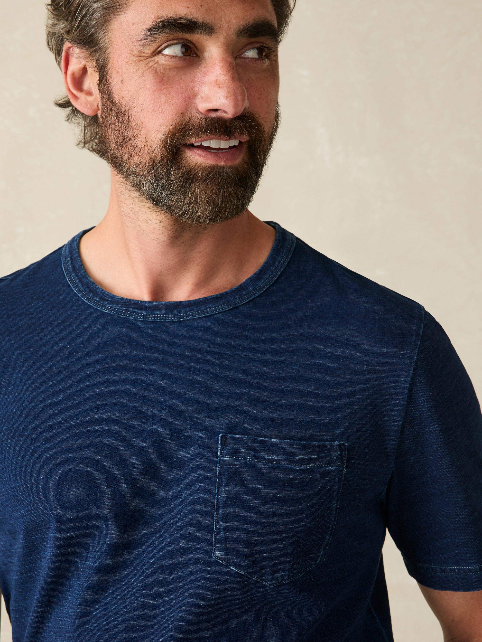 Short-Sleeve Indigo Pocket Tee - Midnight Wash Male Product Image