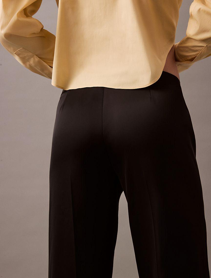Satin Stretch Wide Leg Pants Product Image