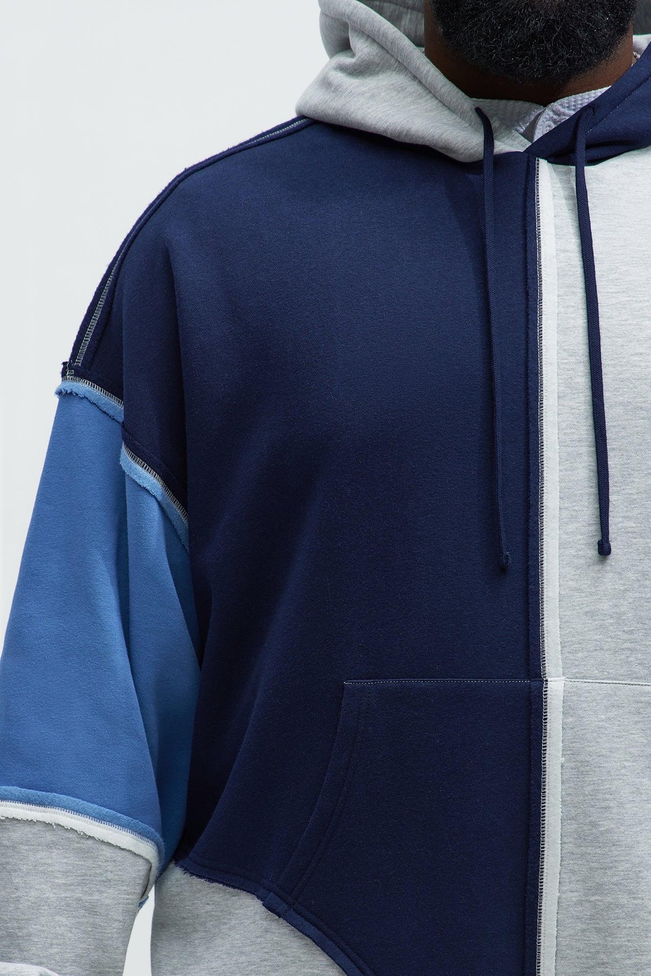 Tyson Destroyed Oversized Hoodie - Blue/combo Product Image