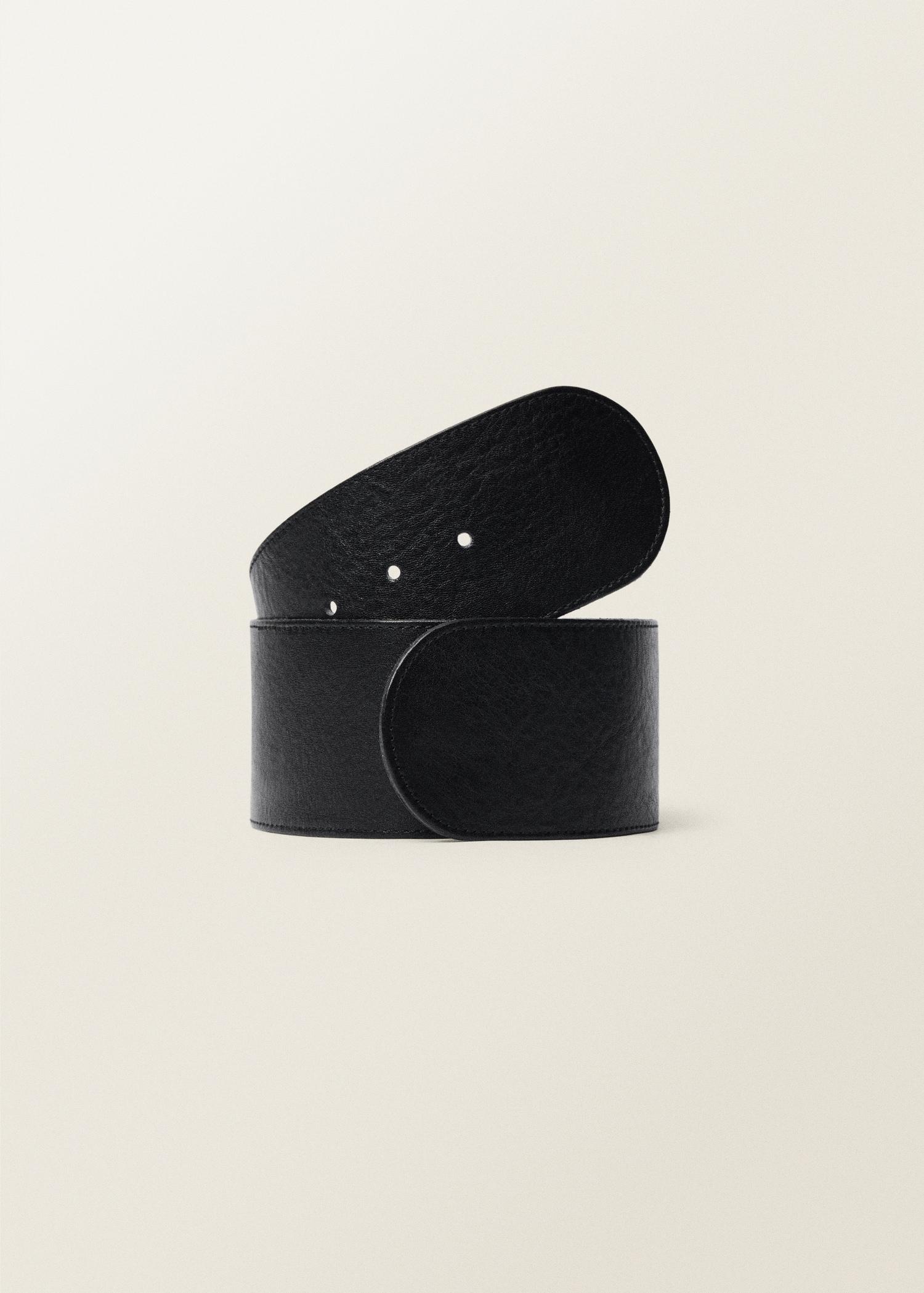 Leather belt with hidden closure - Women | MANGO USA Product Image