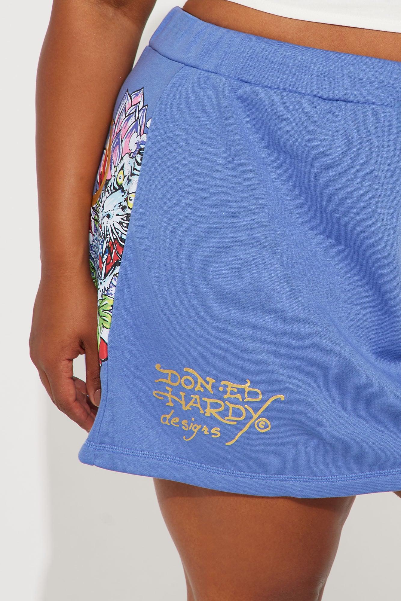 Ed Hardy Tiger Lotus Skirt Set - Blue Product Image