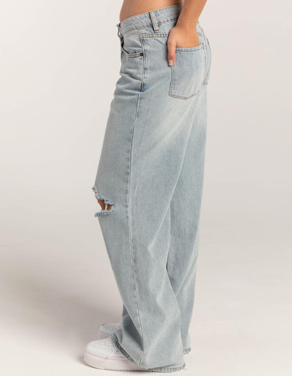 RSQ Womens Low Rise Baggy Jeans - LIGHT WASH Product Image