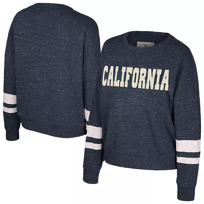 Women's Colosseum Navy Cal Bears Lost City Speckle Pullover Sweatshirt,  Product Image