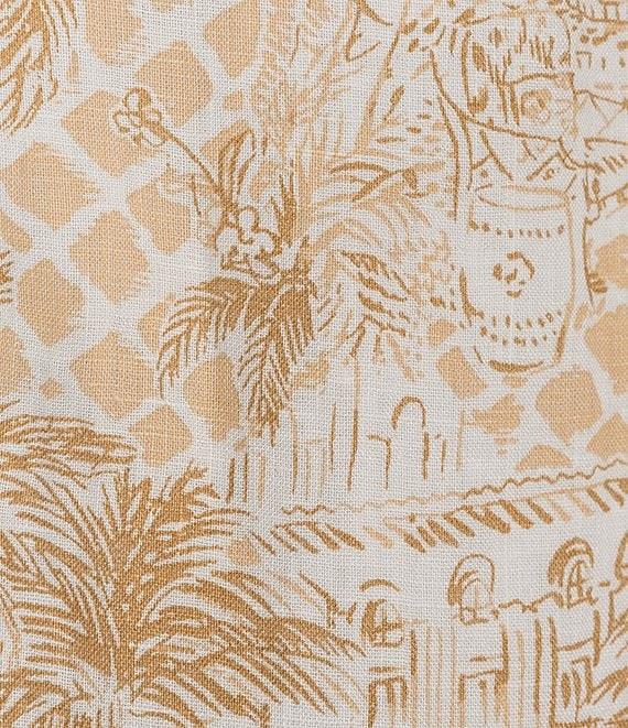 Lilly Pulitzer Jorgian Woven Linen Printed Square Neck Sleeveless Midi A-Line Dress Product Image