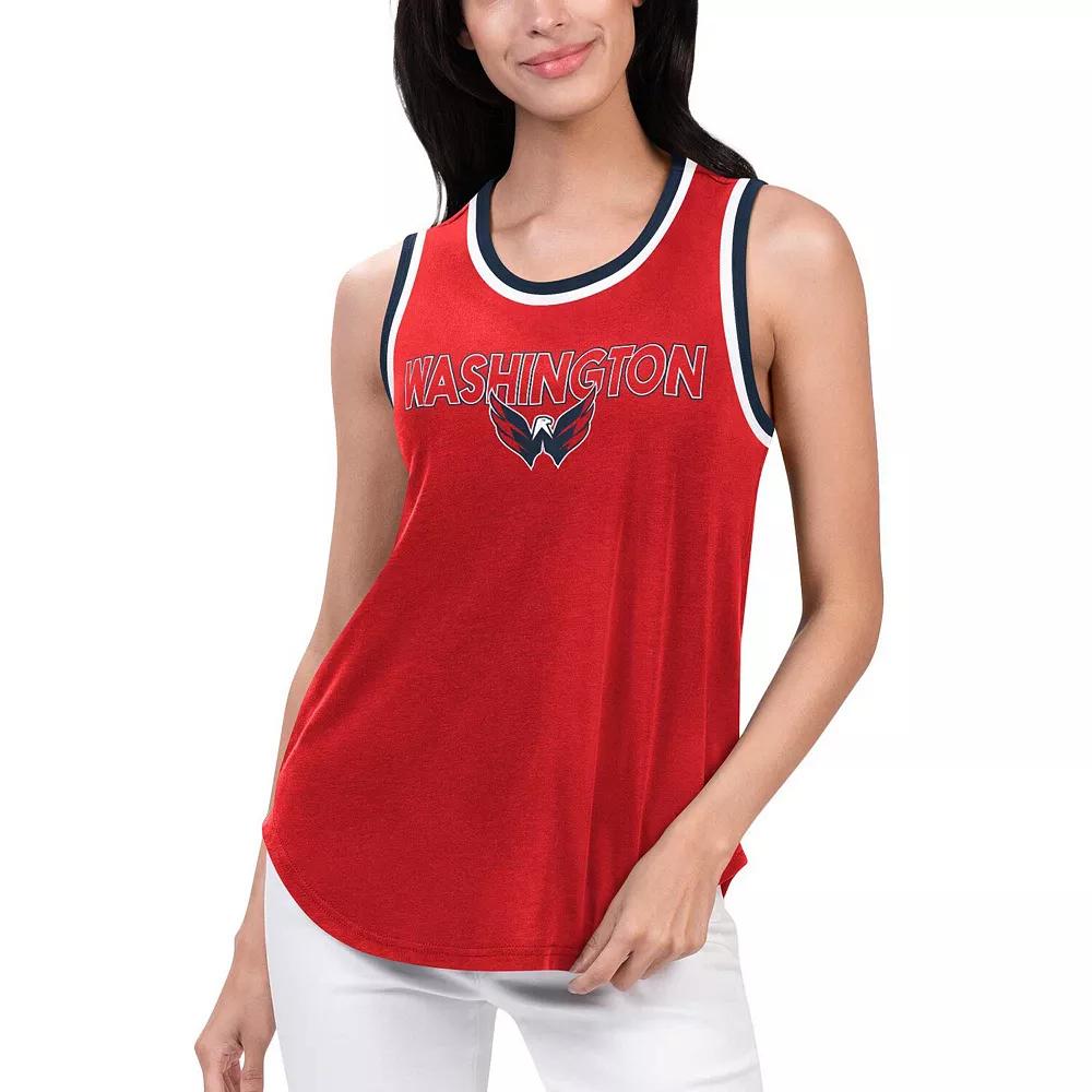 Women's G-III 4Her by Carl Banks Red Washington Capitals Strategy Tank Top,  Product Image