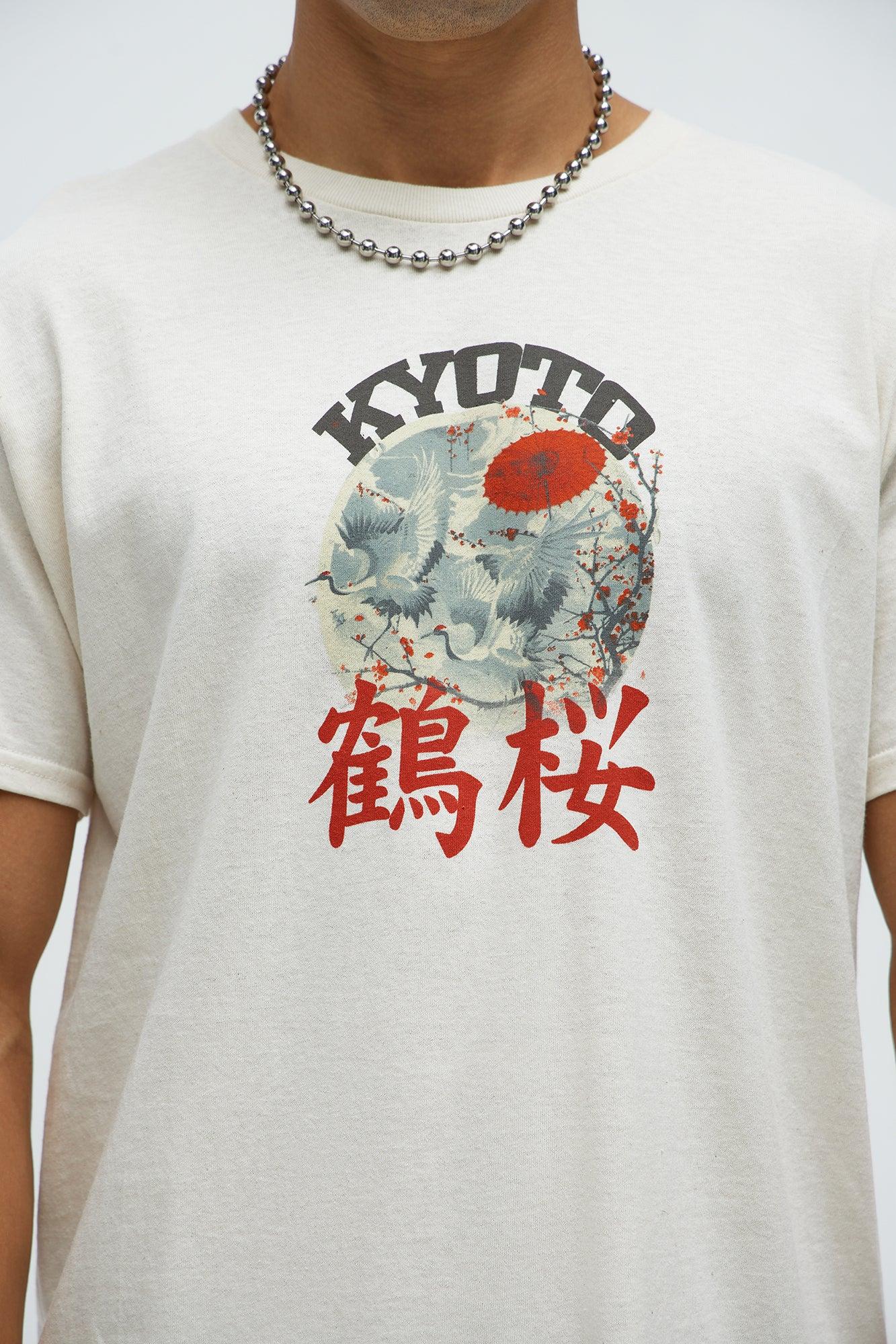 Kyoto Crane Blossom Short Sleeve Tee - Off White Product Image