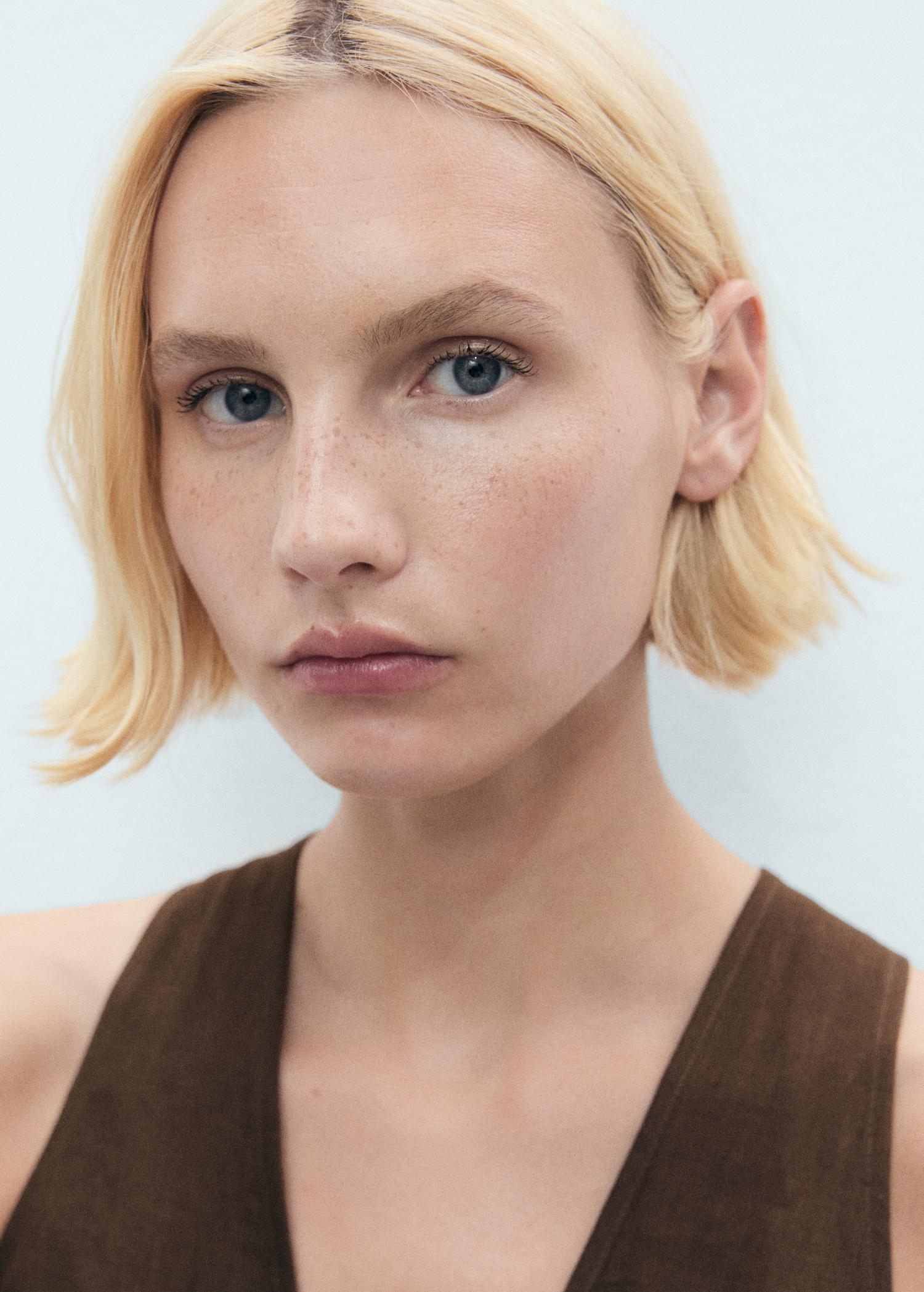 Belt linen dress - Women | MANGO USA Product Image