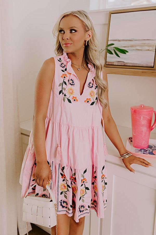 Graceful Smile Floral Embroidered Mini Dress Product Image