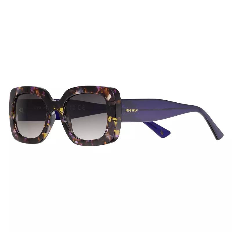 Women's Nine West 58mm Cateye Sunglasses, Blue Tort Product Image