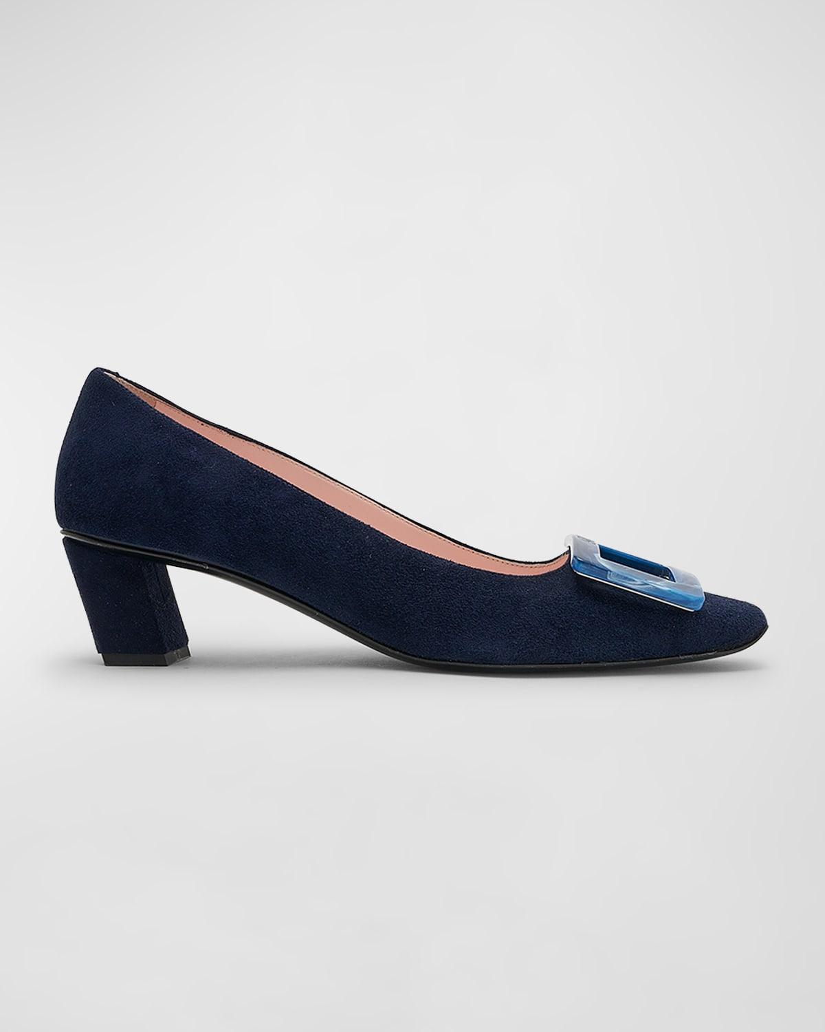 Belle Vivier Suede Buckle Pumps Product Image