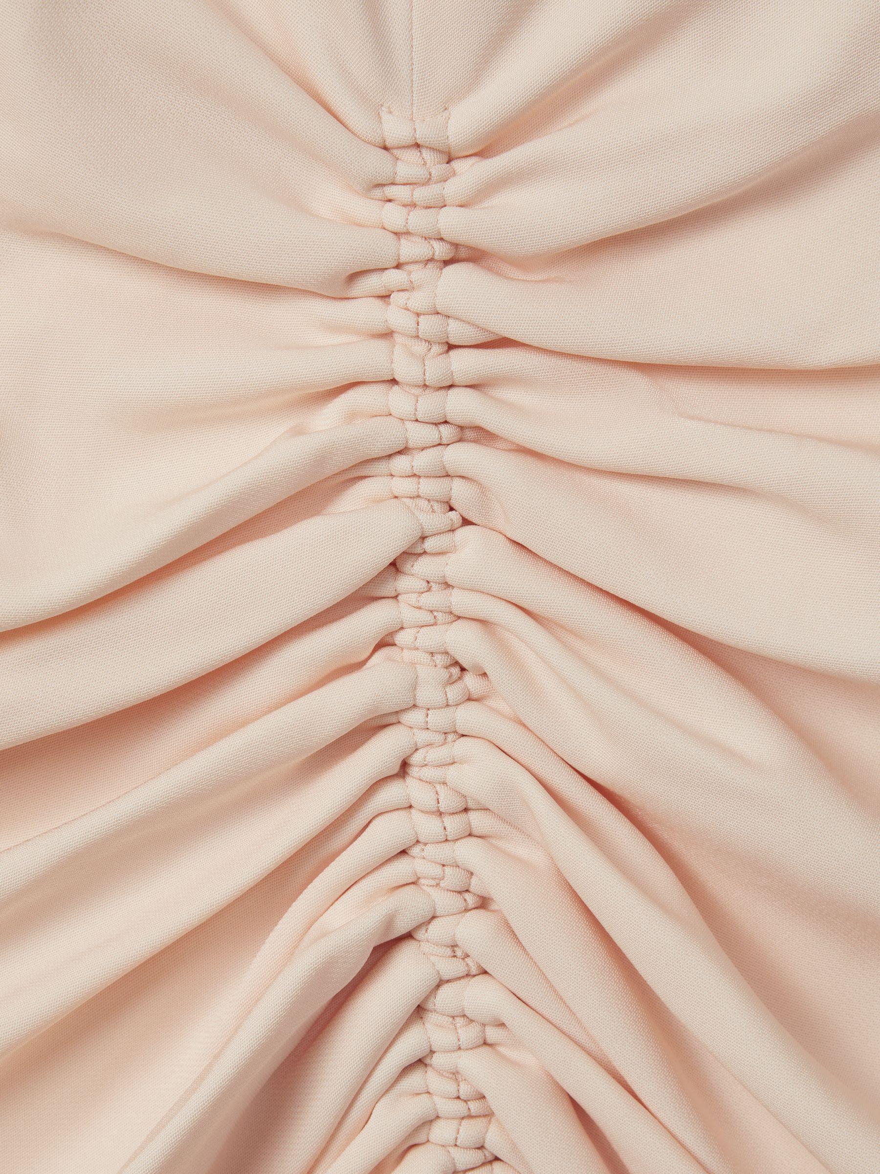 Atelier Ruched Bodycon Midi Dress in Blush Product Image