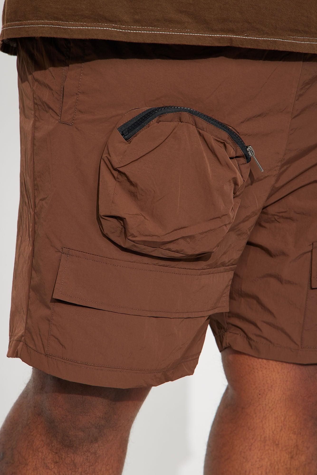 Safe Side Utility Nylon Shorts - Brown Product Image