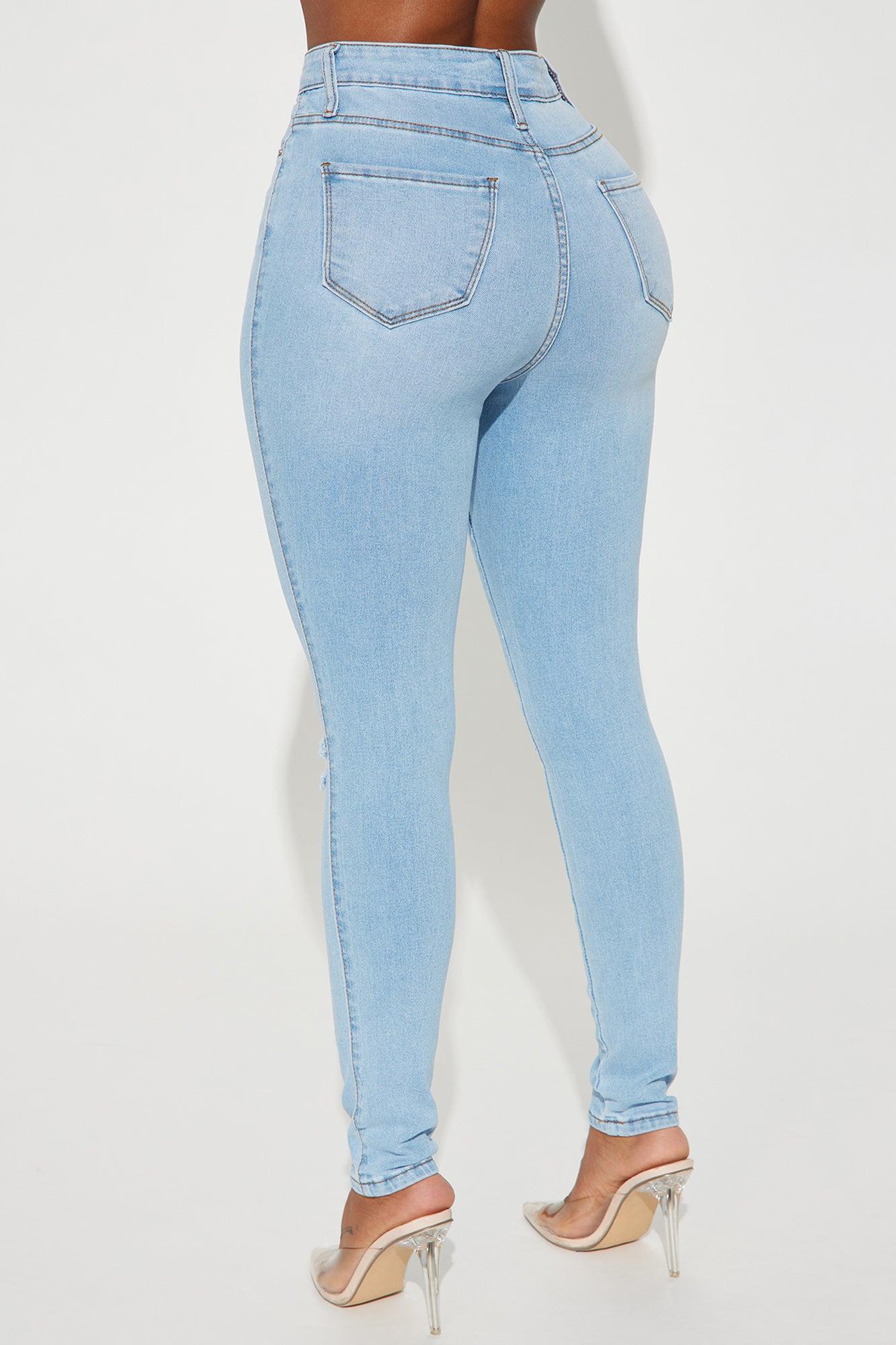 Here We Are Ripped Stretch Skinny Jeans - Light Wash Product Image