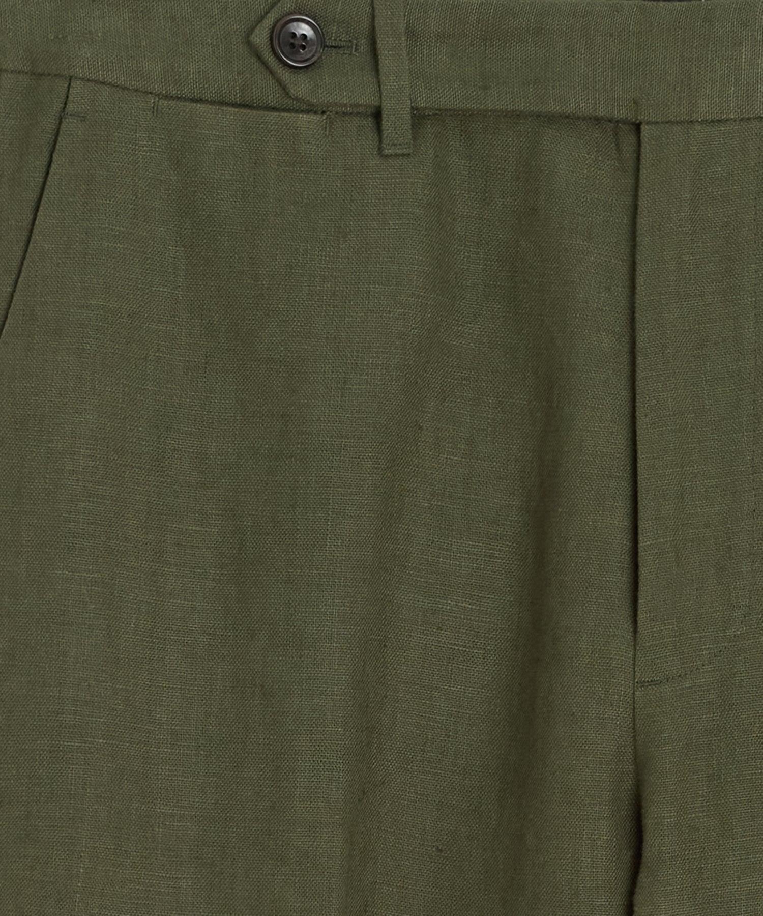 Straight Fit Linen Tab Trouser Product Image
