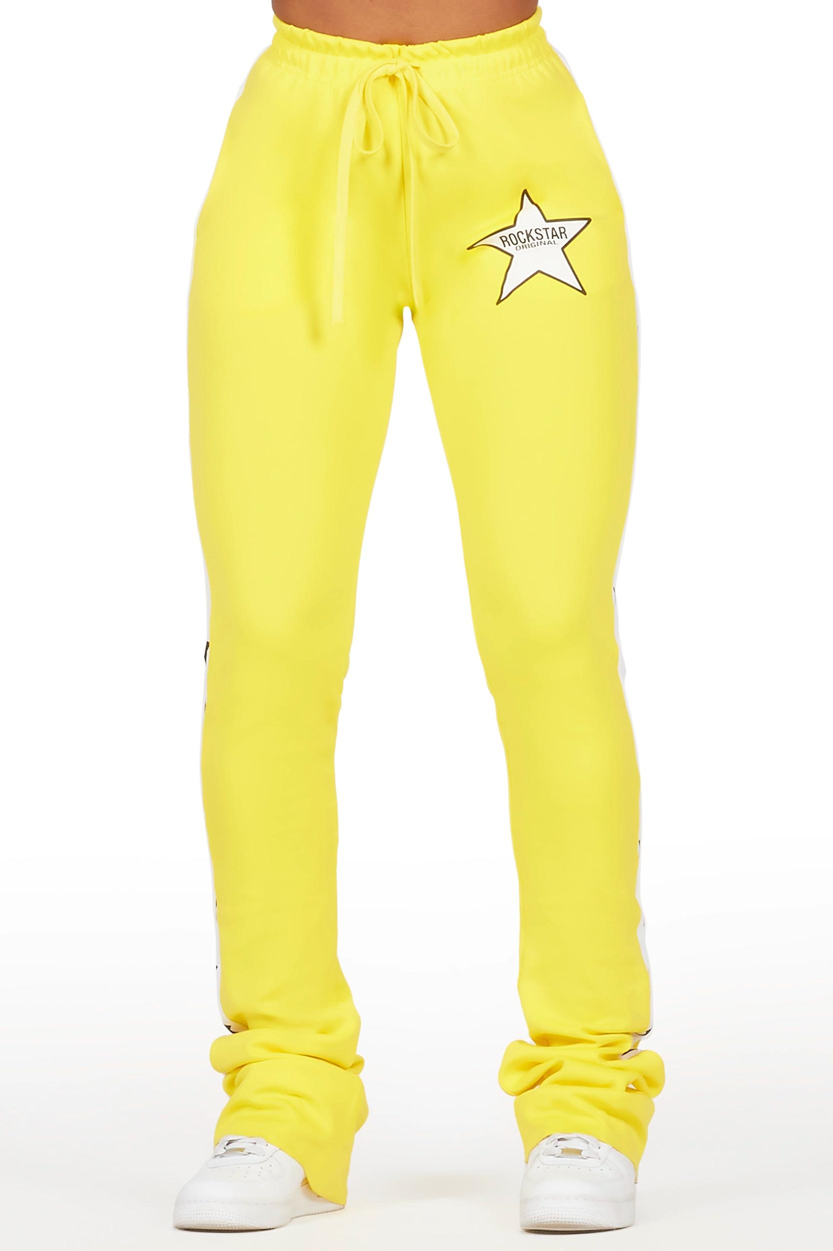 Kevona Yellow Super Stacked Track Pant Female Product Image