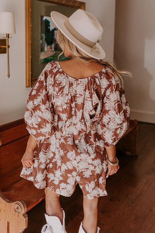 Vino On The Veranda Floral Romper in Chocolate Product Image