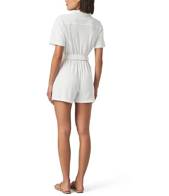 Splendid Taryn Knit Terry Collar Short Sleeve Button Front Romper Product Image
