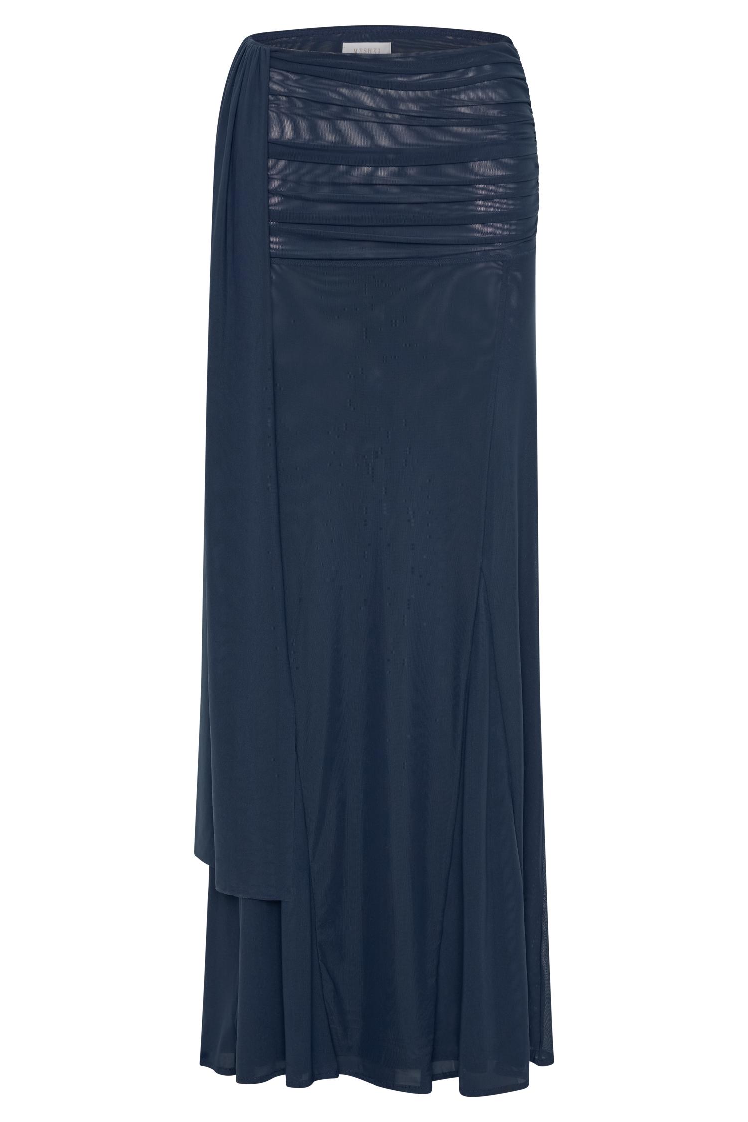 Arna Mesh Maxi Skirt - Midnight Blue Product Image