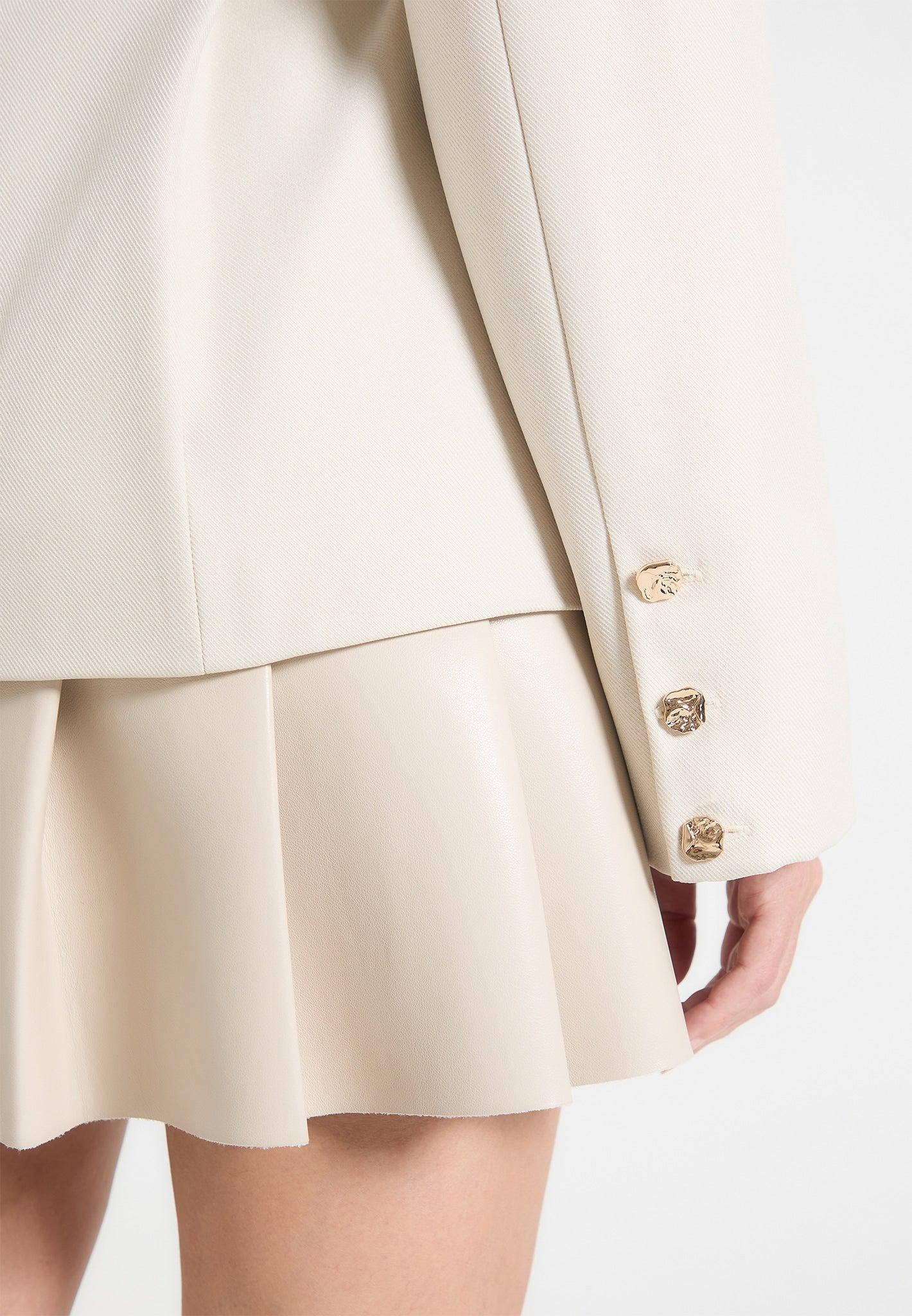 Nicole - Tailored Cinch Blazer Dress with Pleats - Beige Female Product Image