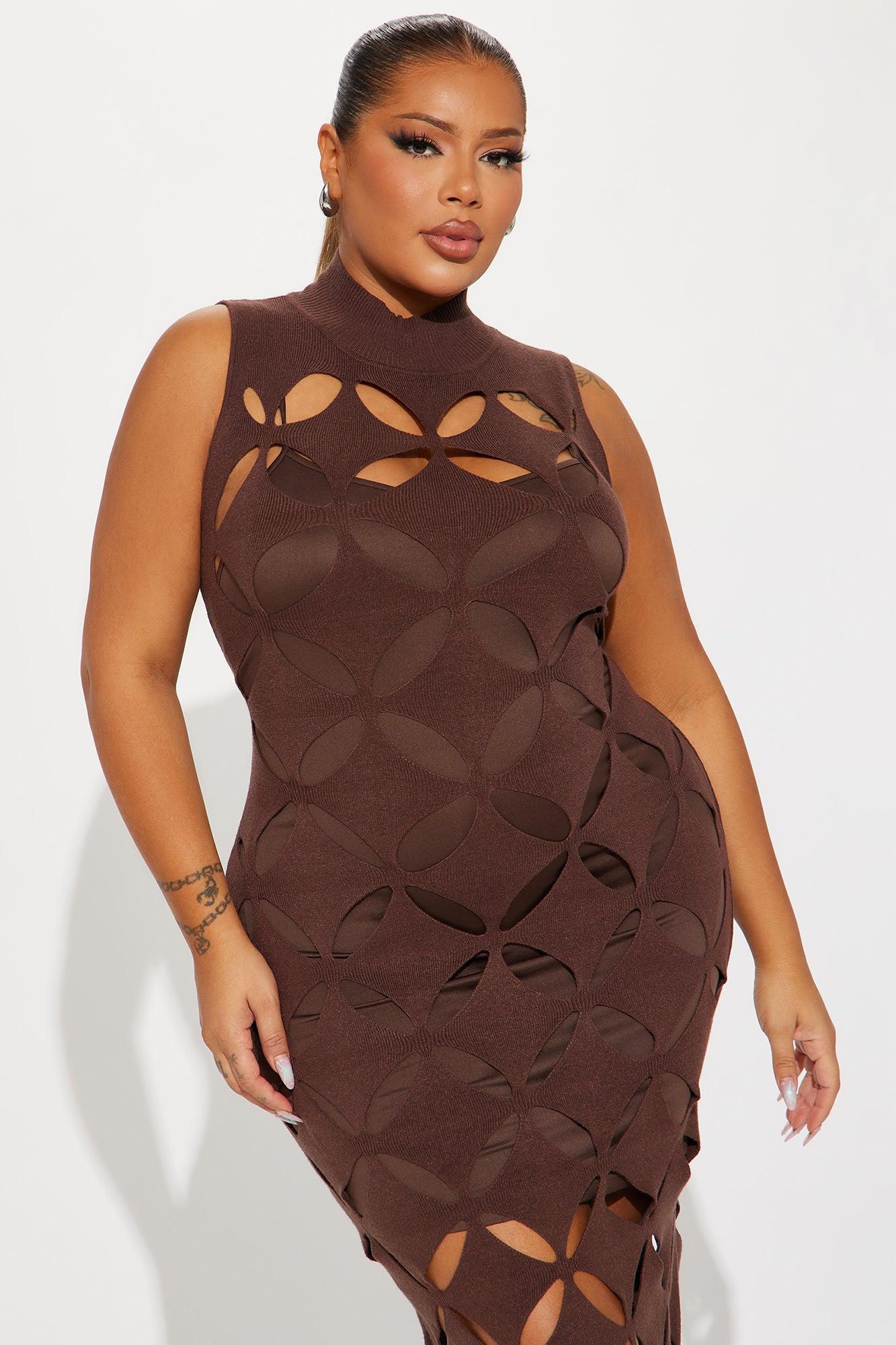Rebecca Sweater Maxi Dress - Chocolate Product Image