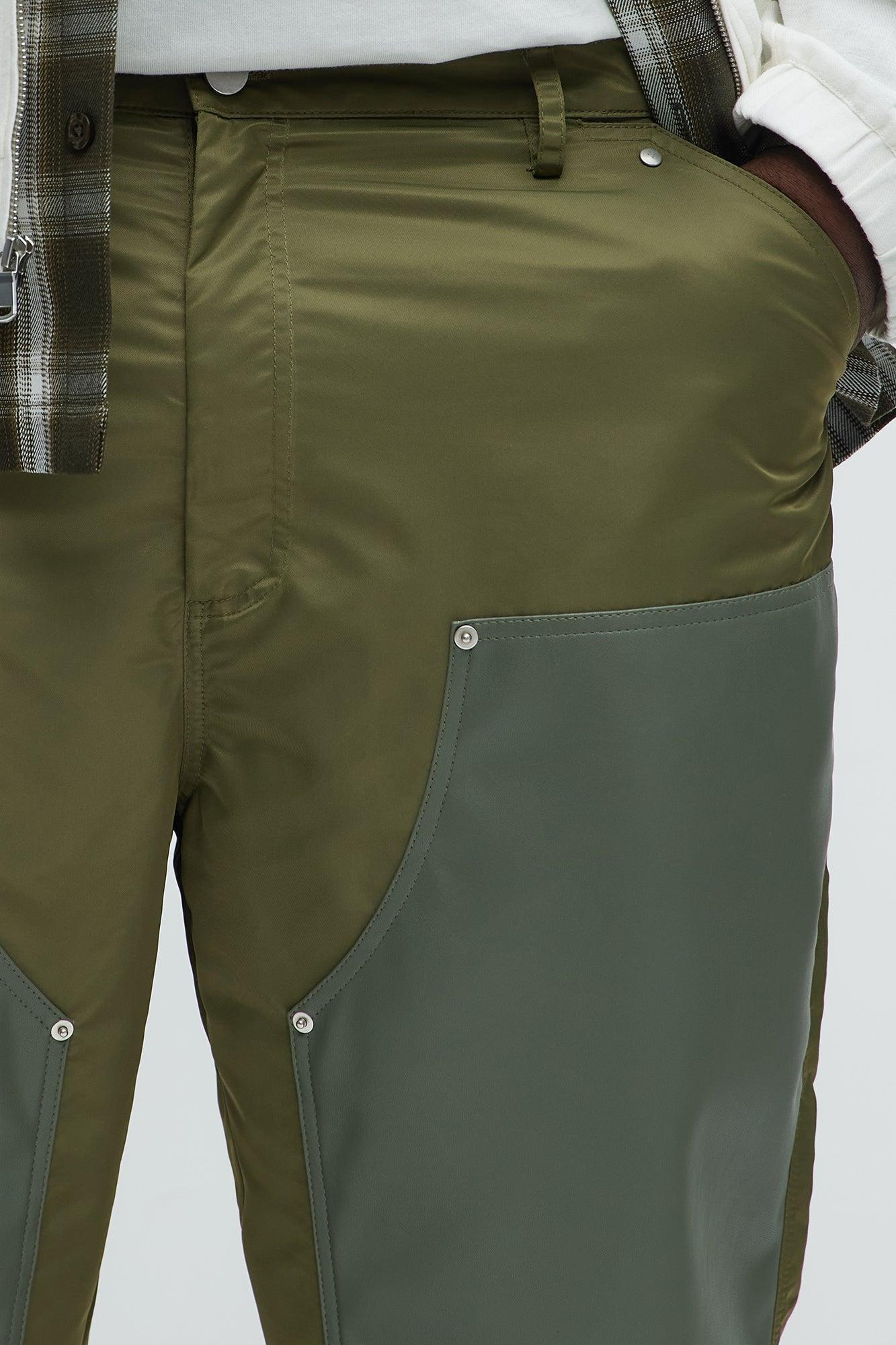 Berlin Carpenter Straight Panel Pants - Olive Product Image