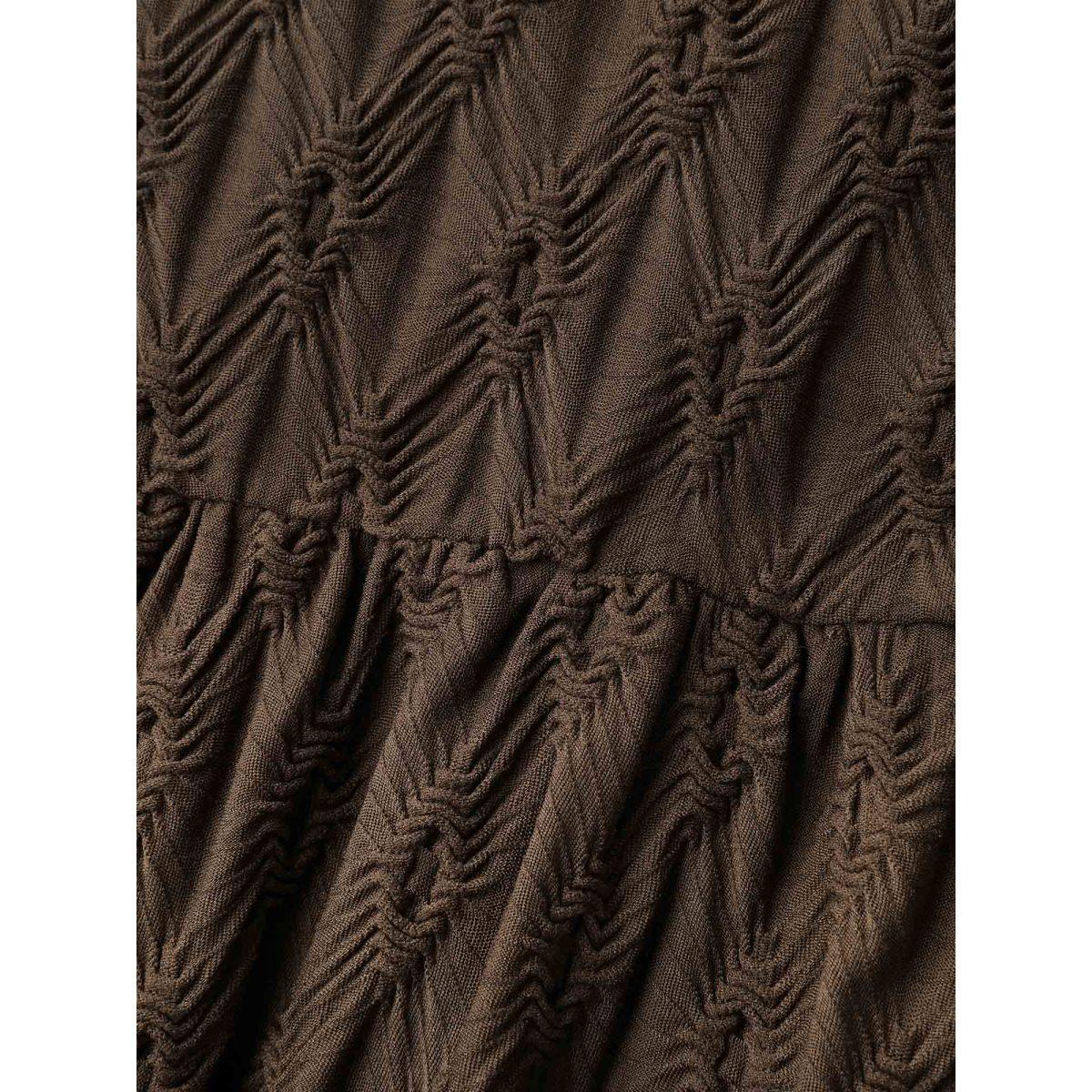 Plus Size Textured Stretchy Pockets Midi Knit Dress DarkBrown Women Timeless Knit Dresses Bloomchic 28/5X Product Image