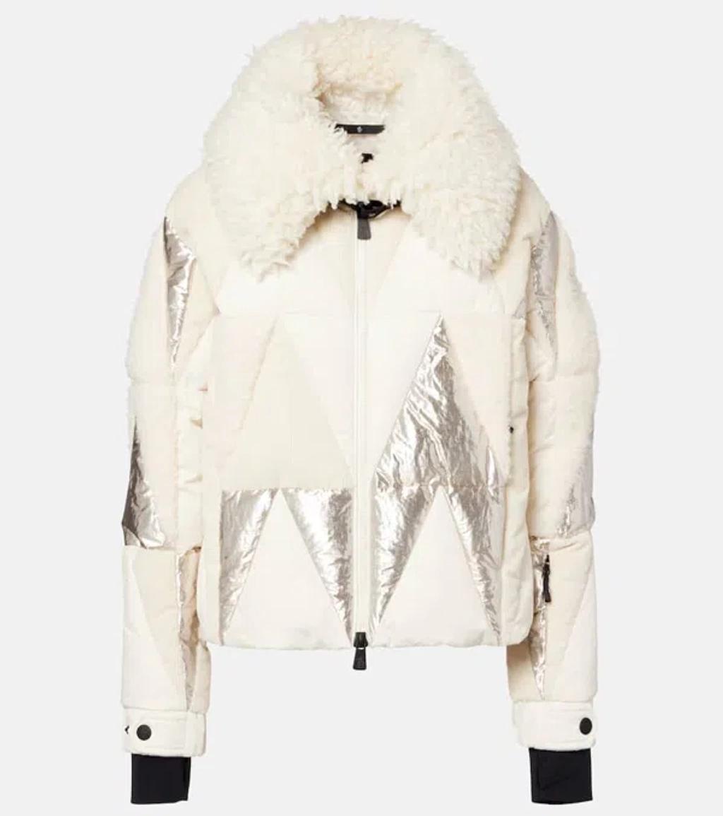 MONCLER Pamiers Paneled Quilted Wool-blend Fleece-and Cotton-corduroy Down Ski Jacket In Multi Product Image