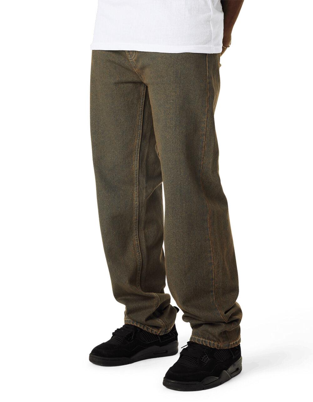 HUF Original Mens Straight Denim Pants - BROWN/BLUE Product Image