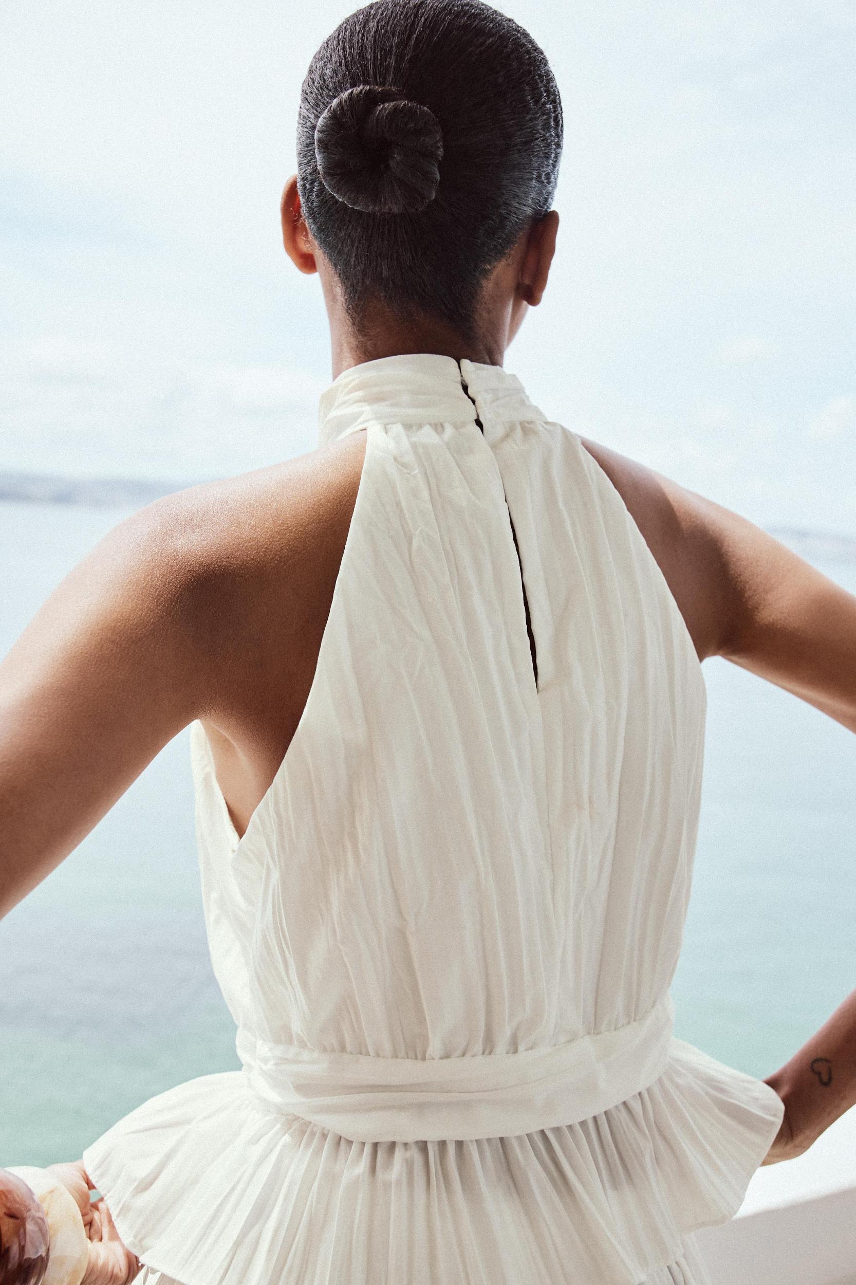 PLEATED HALTER TOP Product Image