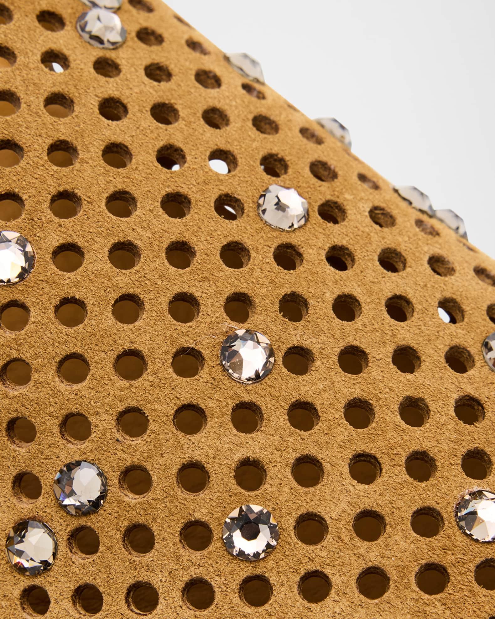 Braidy Crystal-Embellished Suede Clogs Product Image