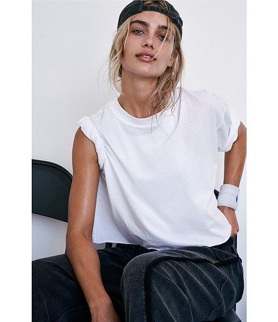 Free People FP Movement Crew Neck Short Sleeve Inspire Oversized Boxy Cropped Shirt Product Image