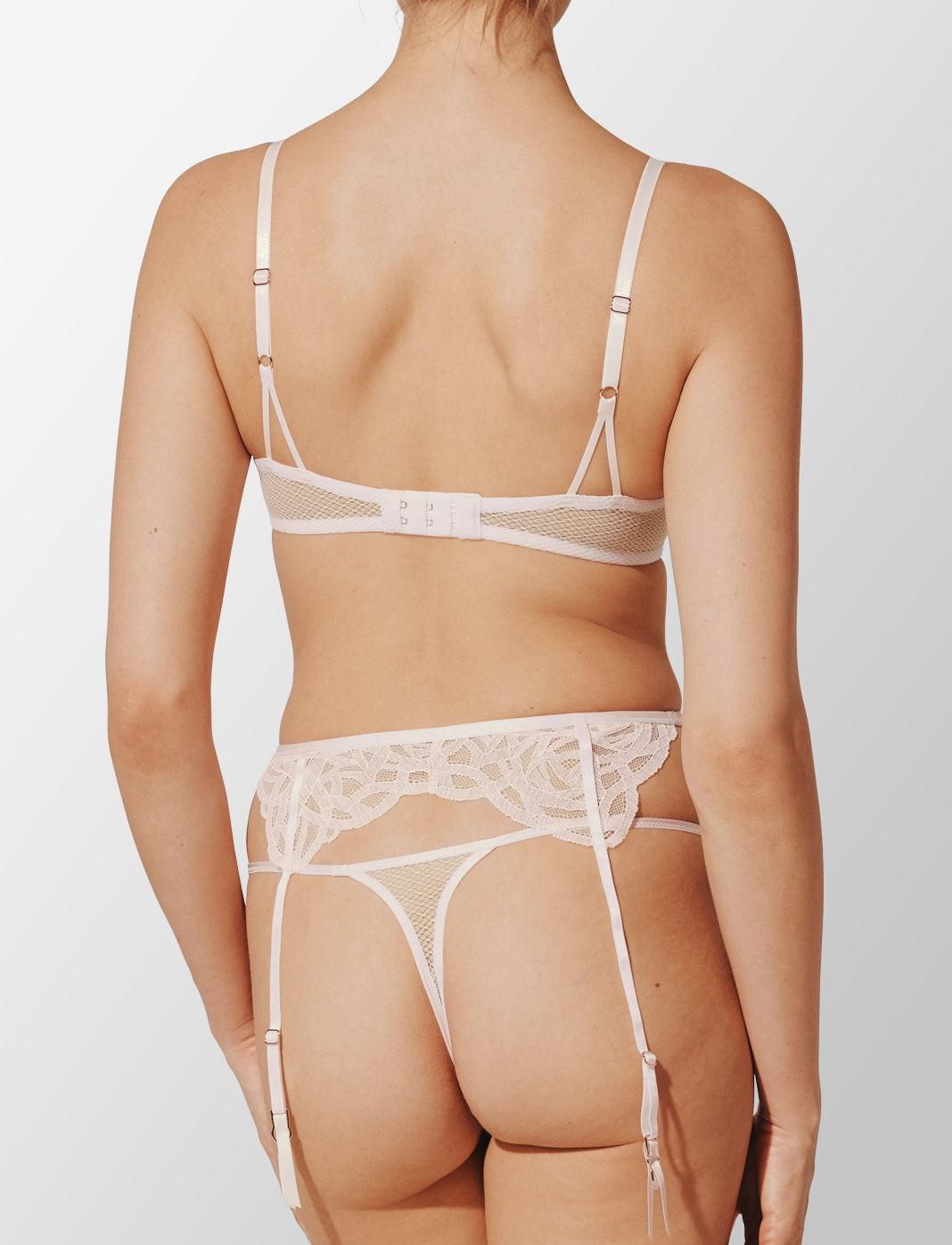 Rose Lace Thong & Garter Set Product Image