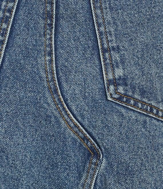 Signature 8 High-Low Fringed Distressed Denim Skirt Product Image