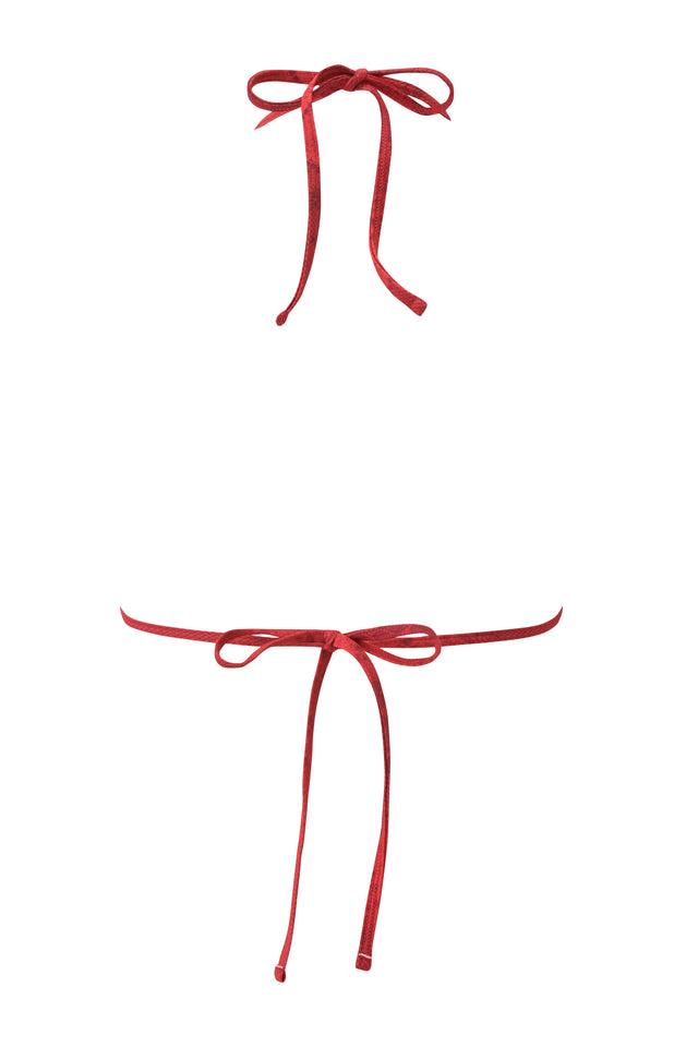 AVA BIKINI TOP - RED SERPENTINE Product Image