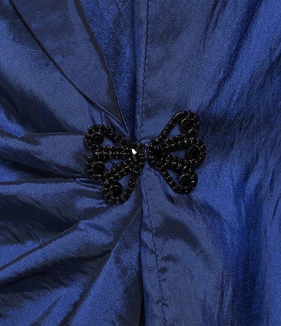 Alex Evenings 3/4 Sleeve Collared V-Neck Taffeta Blouse Product Image