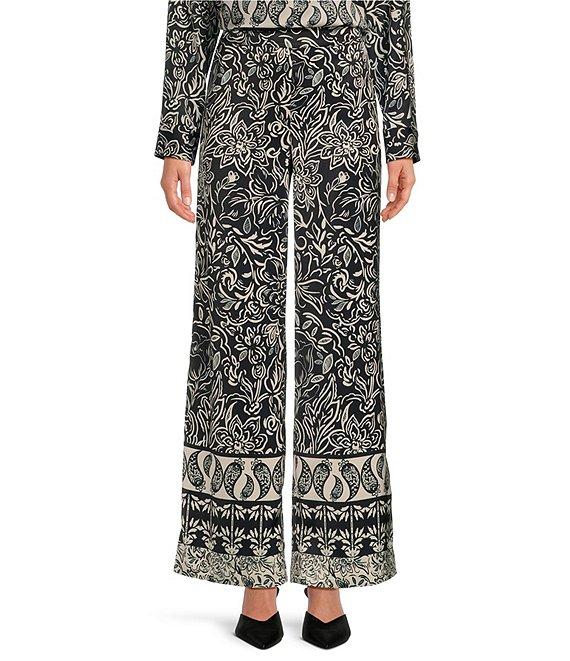Chelsea & Violet Renee Printed Satin Flat Front Pants Product Image