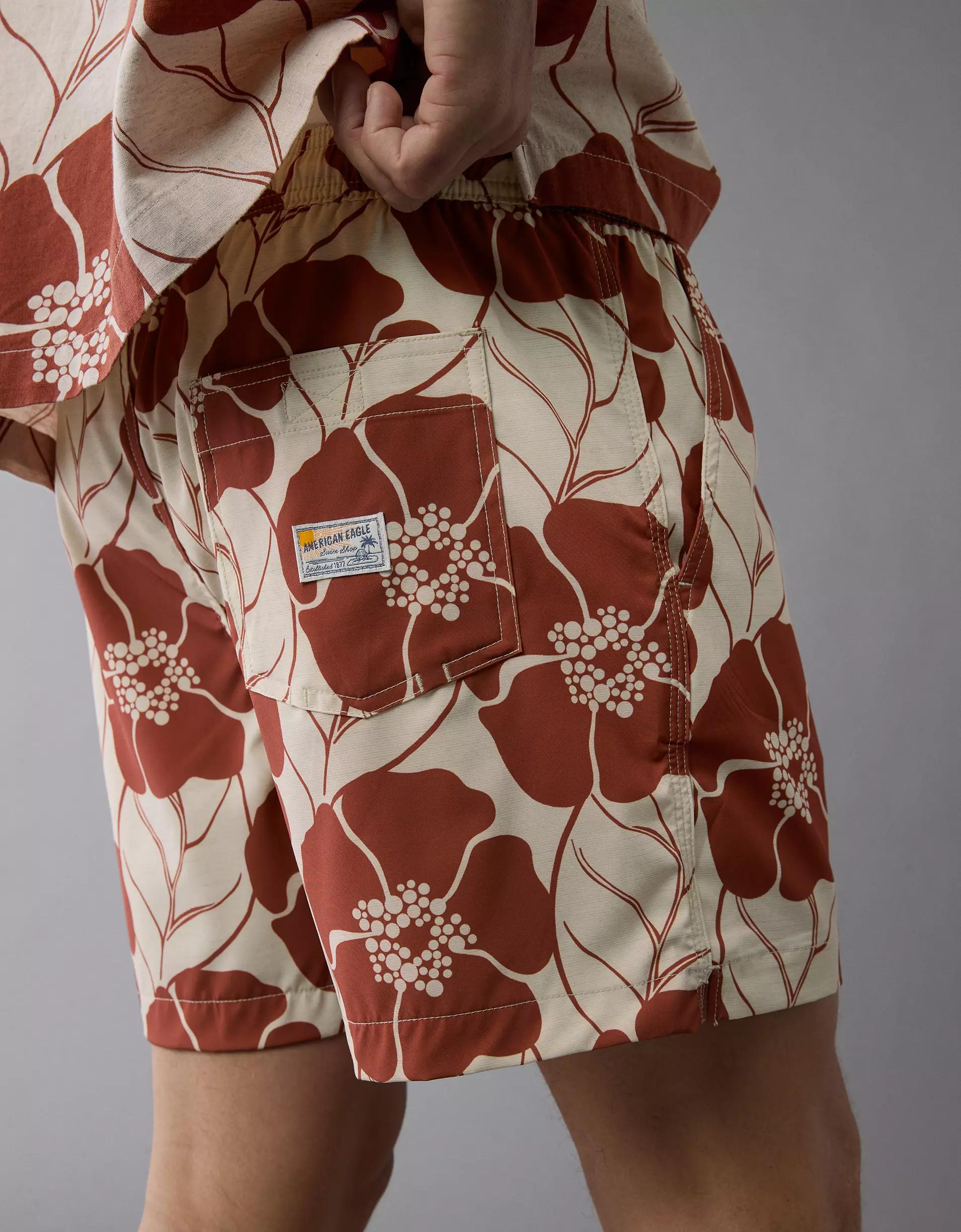 AE Poolside Linen-Blend Floral Button-Up Shirt Product Image