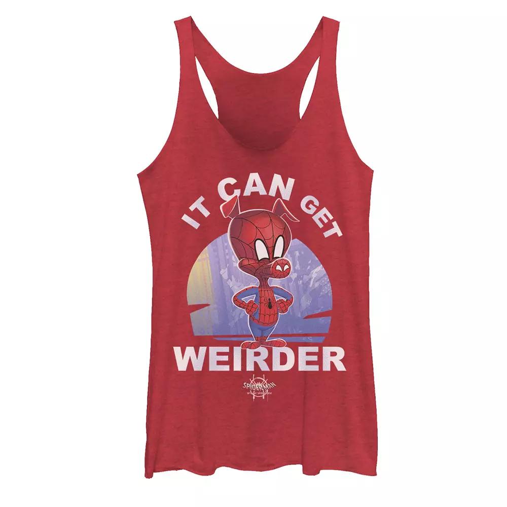 Juniors' Marvel Spider-Man Spiderverse Spider-Ham Tank Top, Girl's, Size: Large, Red Grey Product Image