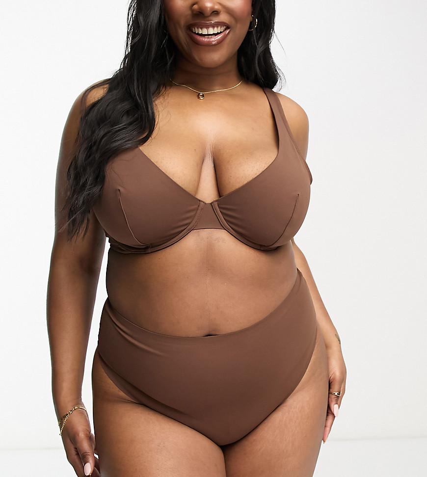 ASOS DESIGN Curve Marina smoothing high-waist thong Product Image