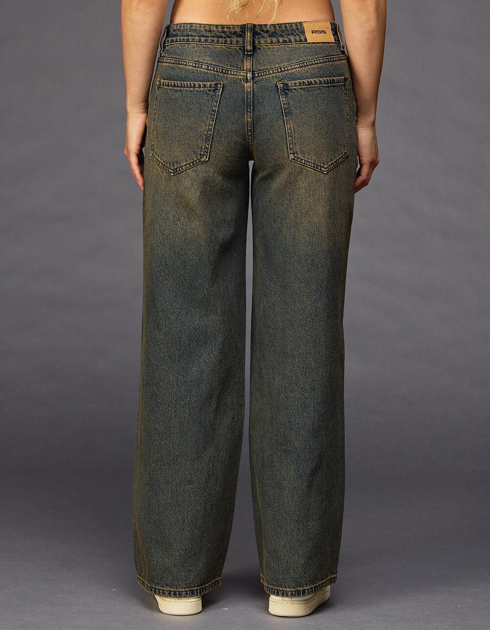 RSQ Womens Low Rise Baggy Jeans - DARK TINT Product Image