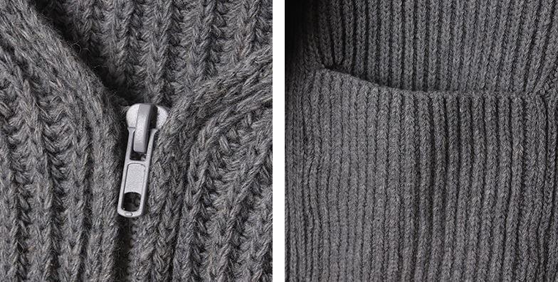 RT No. 4454 KNITTED ROUND-NECK CARDIGAN SWEATER Product Image