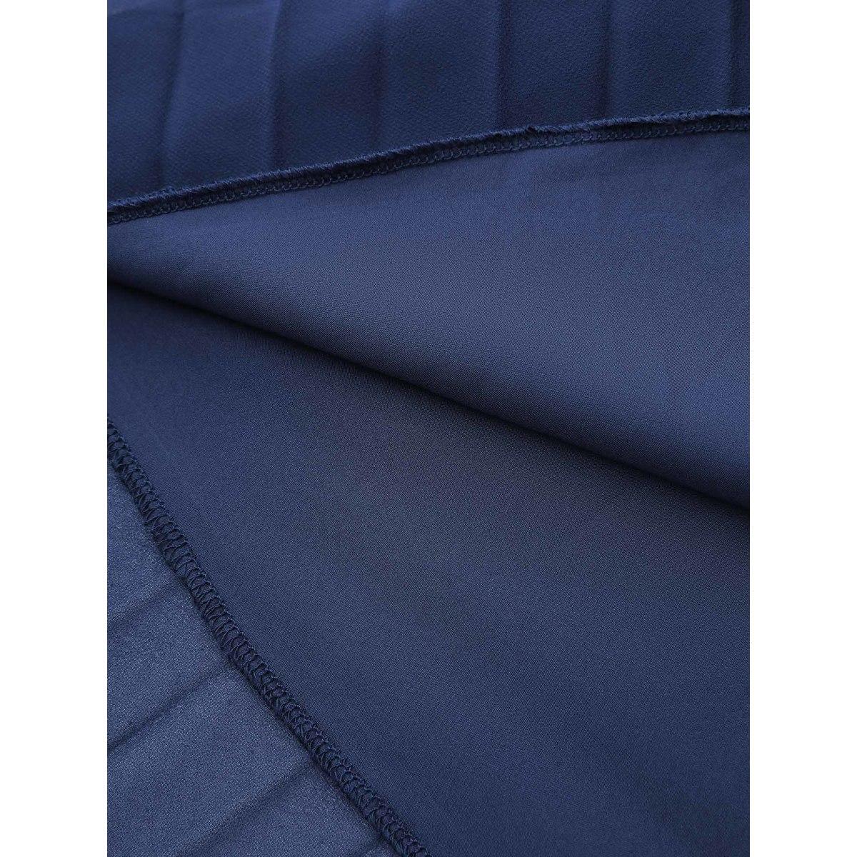 Plus Size Plaid Pleated Skirt Contrast Vest Midi Dress Indigo Women Office Pleated Suit Collar Sleeveless Curvy BloomChic 14-16/1X Product Image