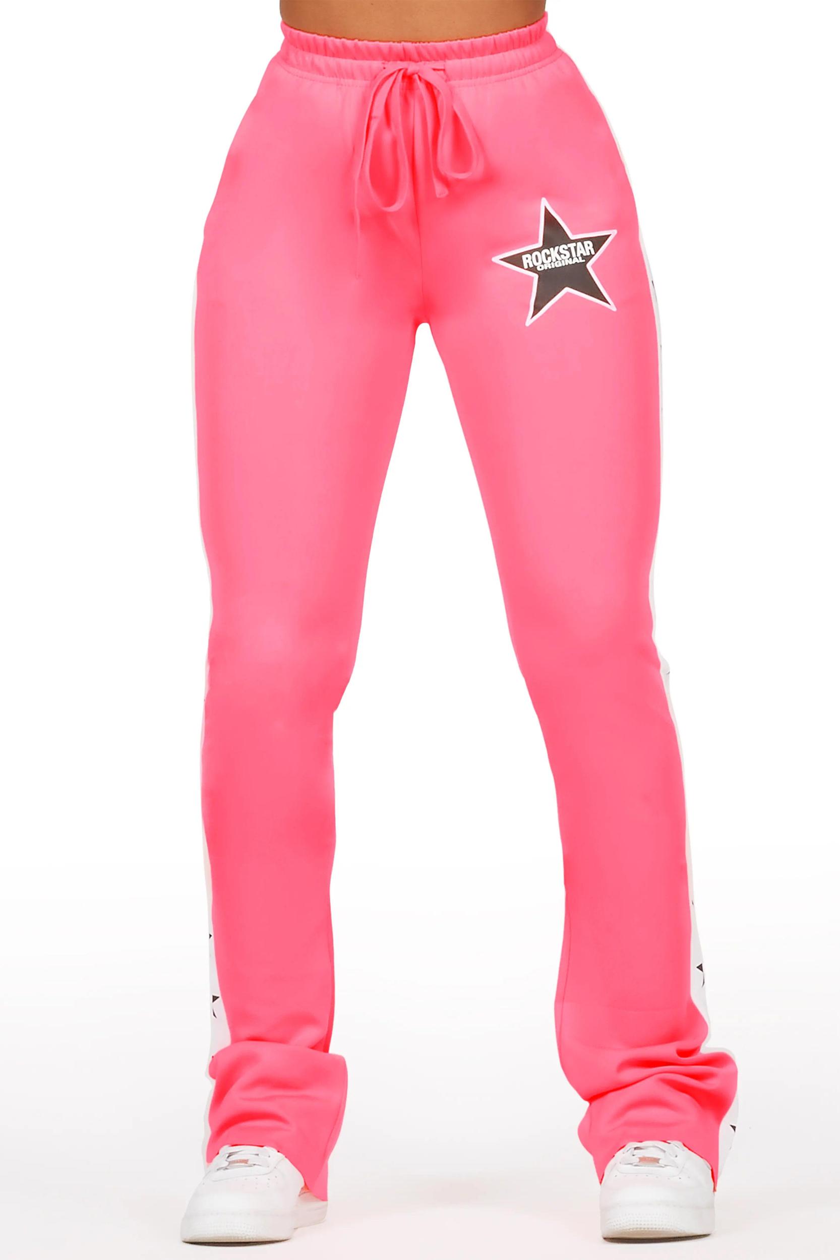 Kevona Neon Pink Super Stacked Track Pant Female Product Image