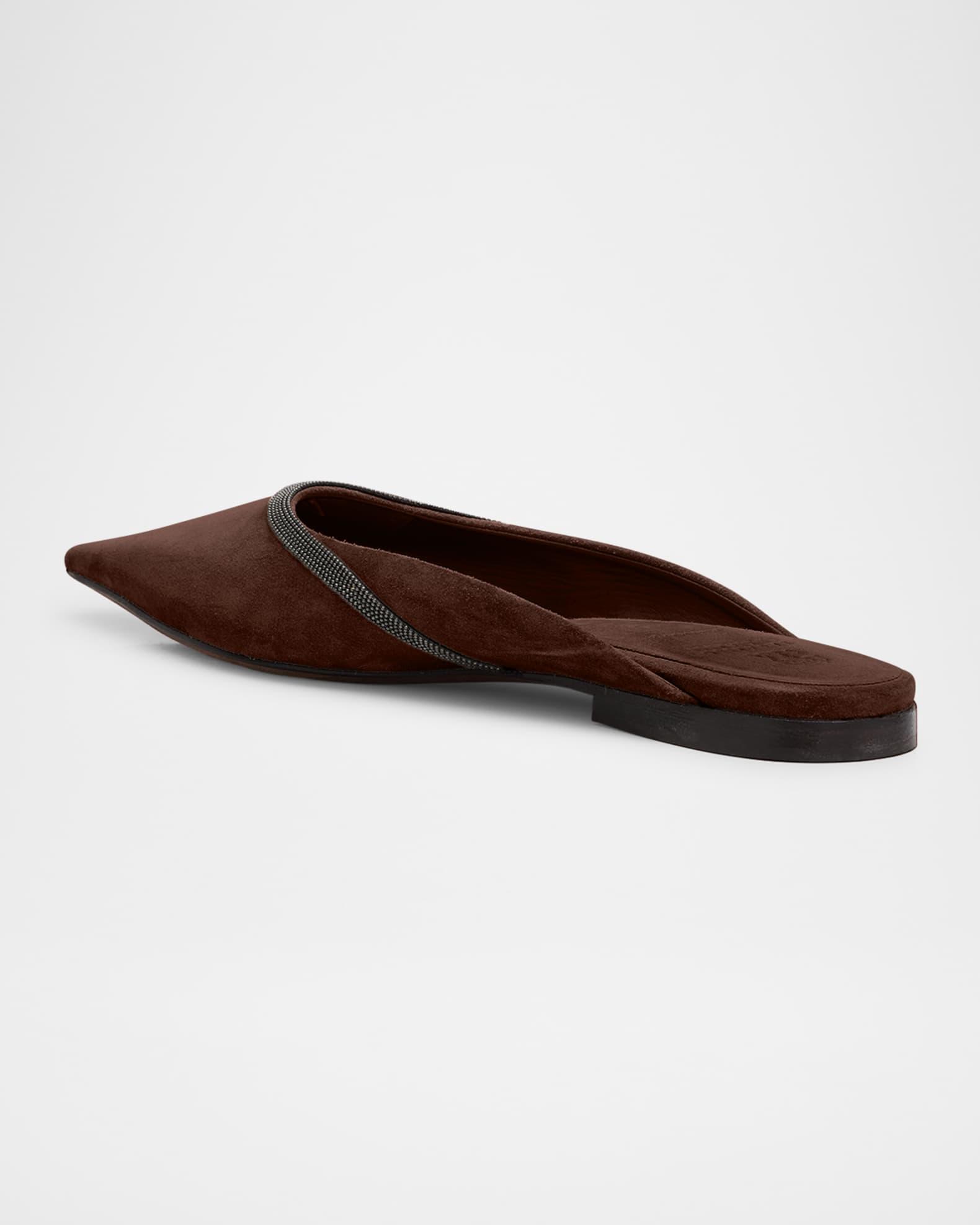 Suede Monili Ballerina Mules Product Image
