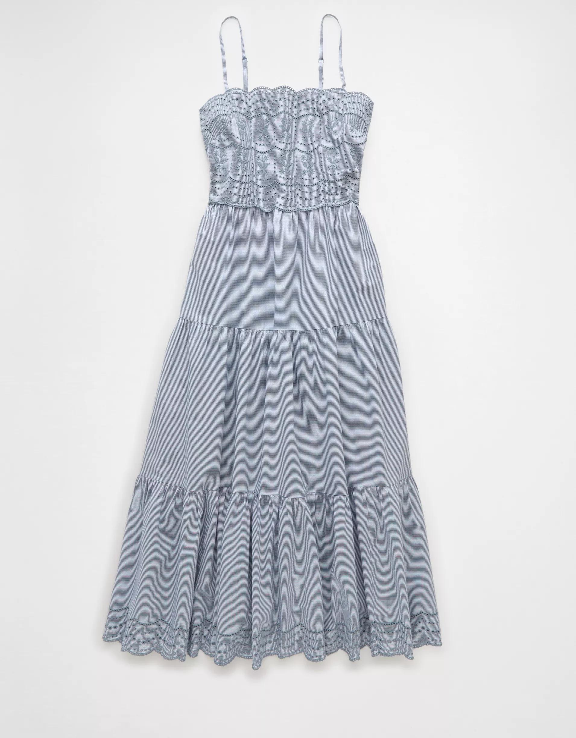 AE Scalloped Tiered Midi Dress Product Image
