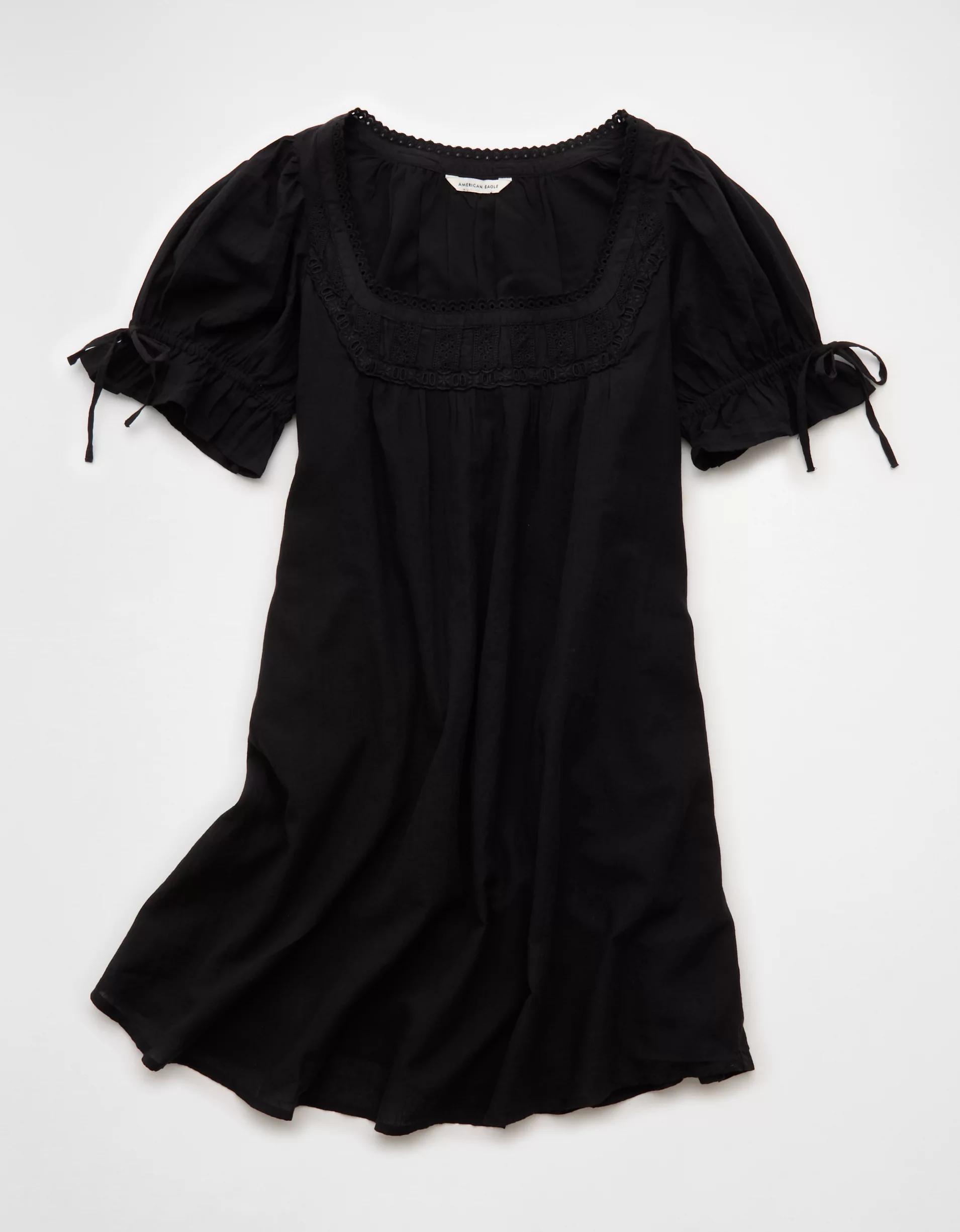 AE Scoop Neck Puff Sleeve Babydoll Mini Dress Product Image