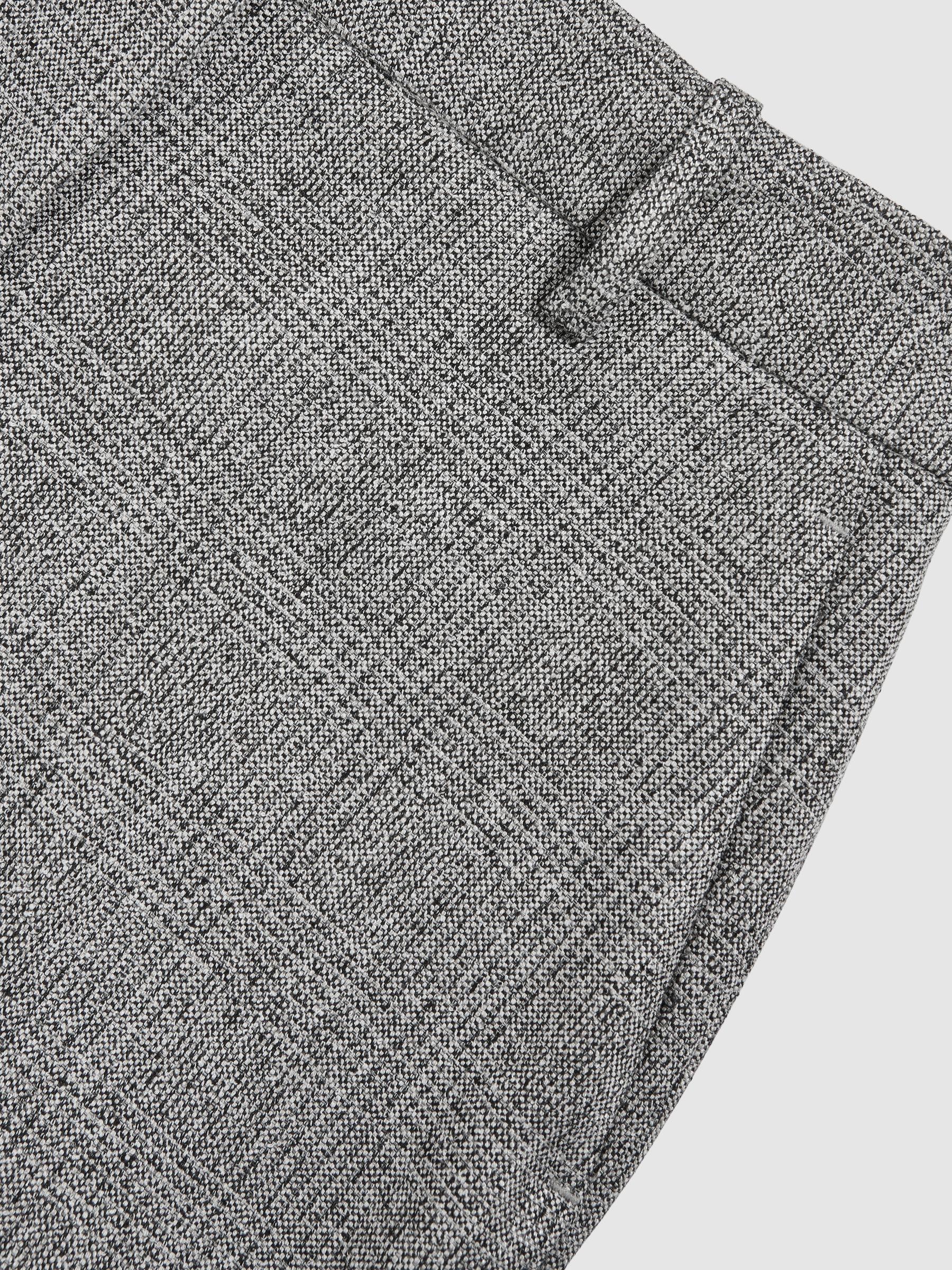 Petite Wide-Leg Textured Suit Trousers in Grey Product Image