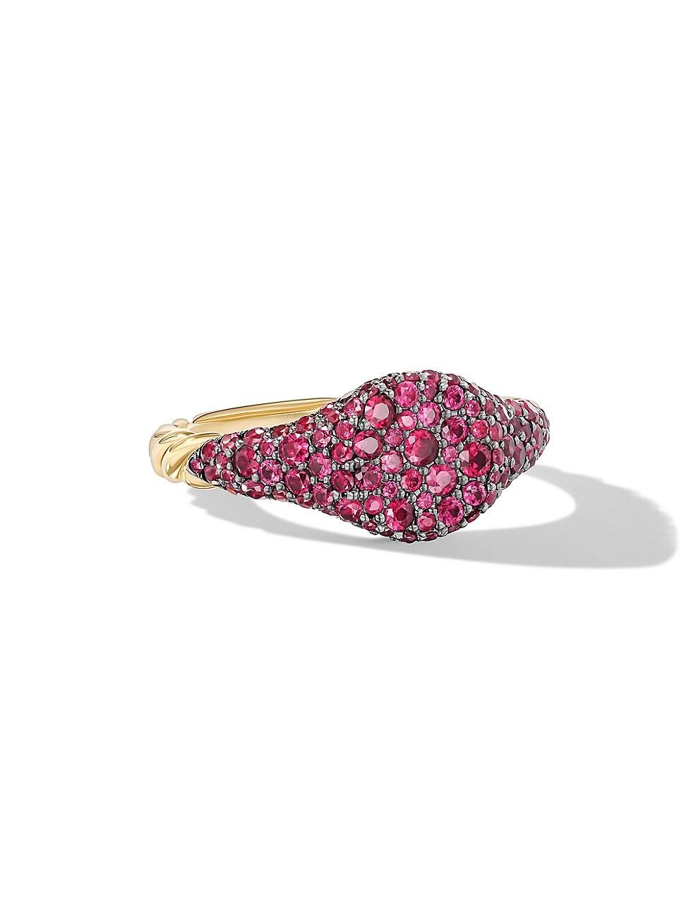 Womens Petite Pav Pinky Ring in 18K Yellow Gold Product Image