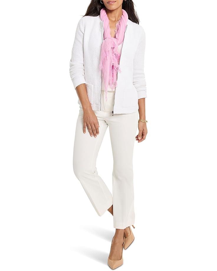 Pinstripe Notch Collar Knit Jacket Product Image