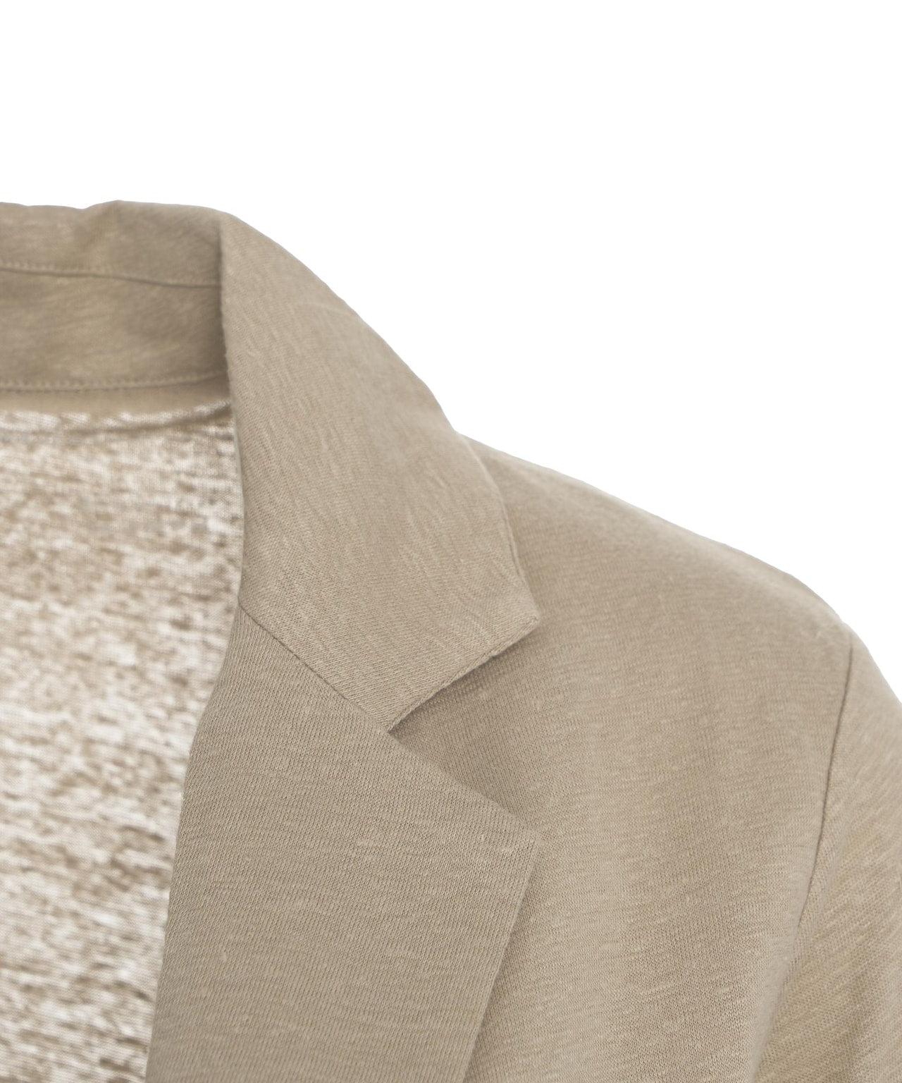 Single-breasted linen-blend blazer Product Image